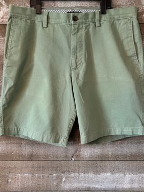 Banana Republic Sage Green Cotton Chino Flat Front Shorts
